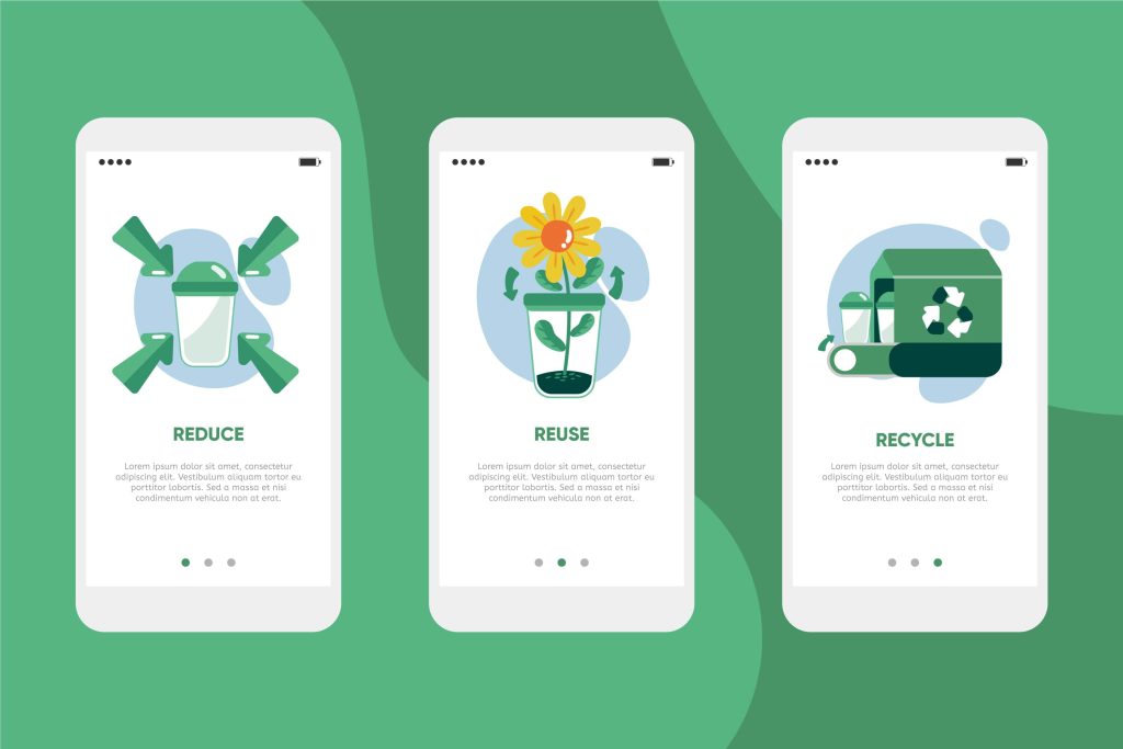 Sustainable Living and Recycling Guide mobile app idea 